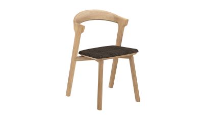 Bok Side Chair with cushions Oak Ethnicraft dark brown